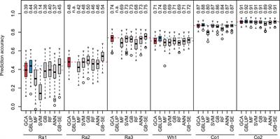 Stacked ensembles on basis of parentage information can predict hybrid performance with an accuracy comparable to marker-based GBLUP